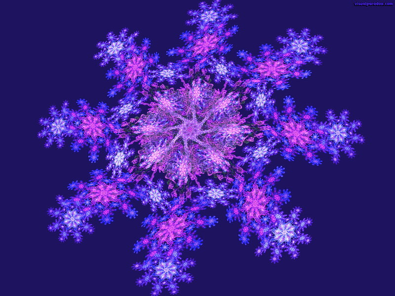 Fractal Snowflake Pattern — Purple, Hypnotic