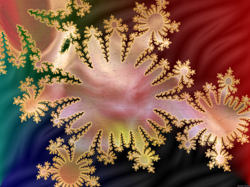 Fractal Snowflake Pattern — Red