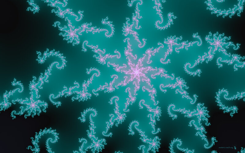 Fractal Snowflake Pattern — Teal