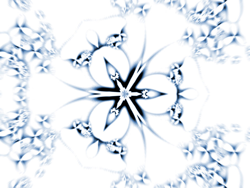 Fractal Snowflake Pattern — White, Calm, Abstract, Symmetry