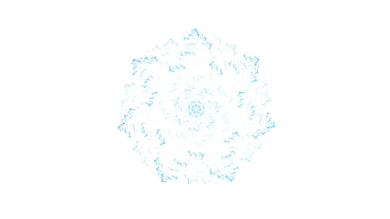 Fractal Snowflake Pattern — White, Calm