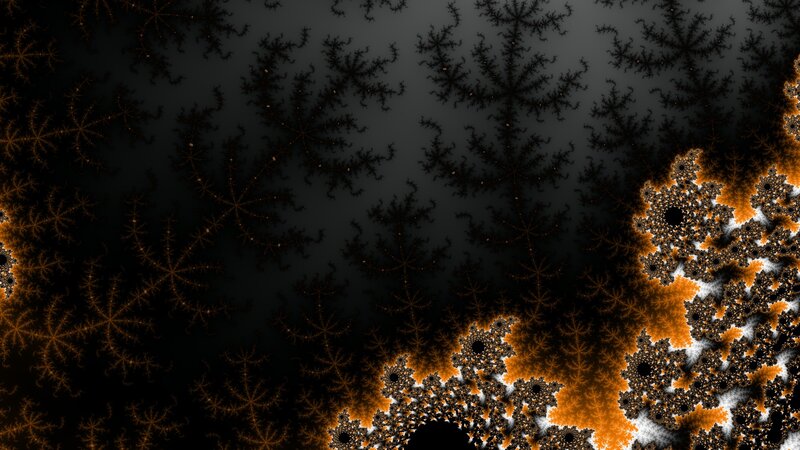 Fractal Snowflake Patterns — Black
