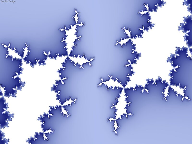Fractal Snowflake Patterns — Blue, Calm, Abstract, Snowflakes
