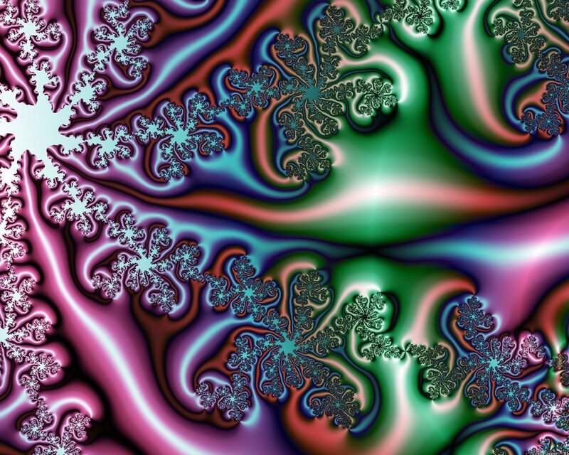 Fractal Snowflake Patterns — Green