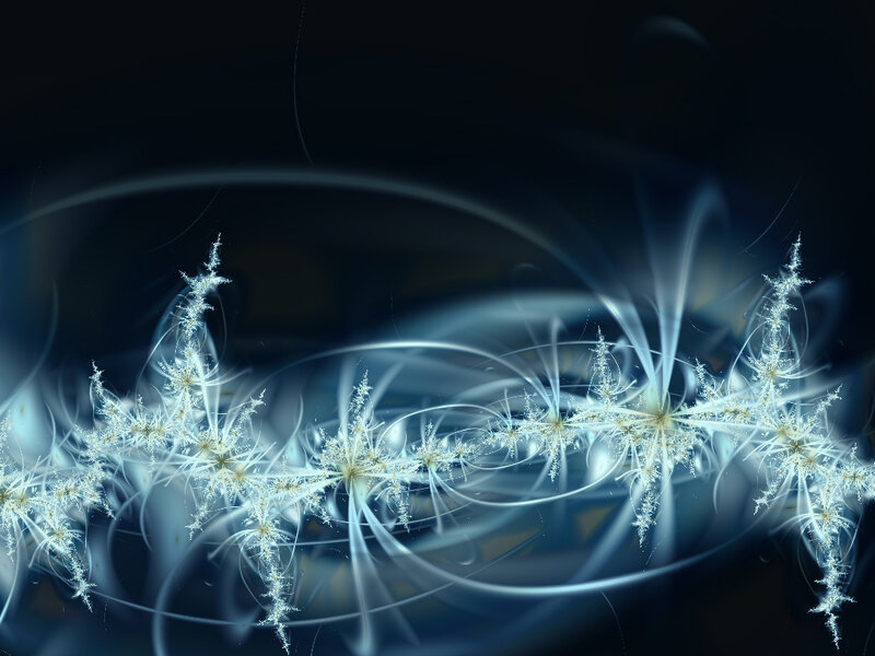 Fractal Snowflakes — Blue, Ethereal