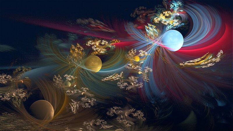 Fractal Space Nebula — Blue, Dramatic
