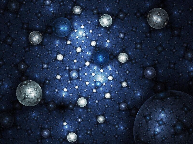 Fractal Space Spheres — Blue, Cosmic