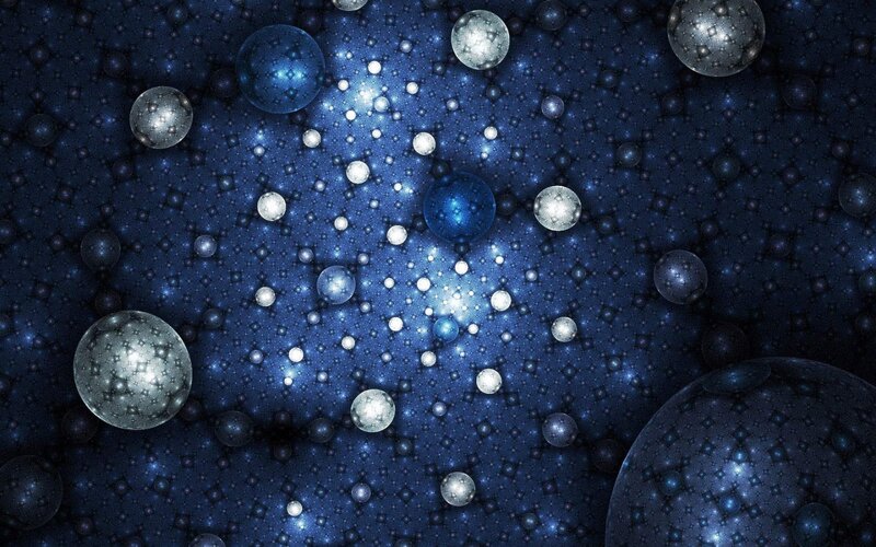 Fractal Space Spheres — Blue