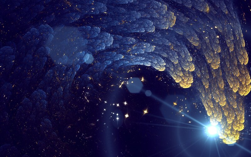 Fractal Space Tunnel — Blue