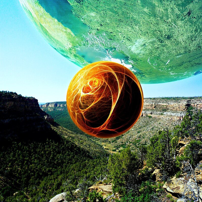 Fractal Sphere in Canyon