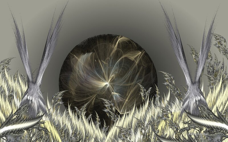 Fractal sphere in grass