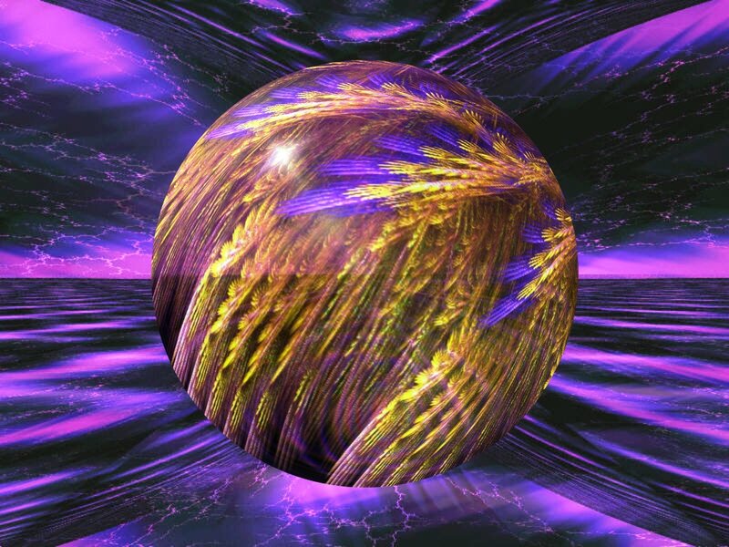 Fractal Sphere in Space — Purple