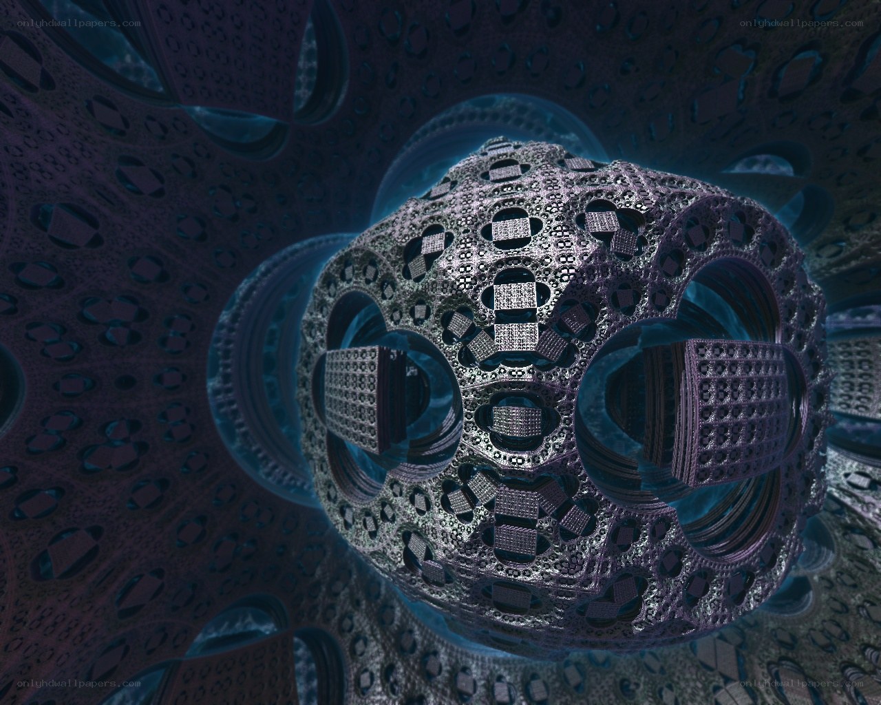 Fractal sphere in tunnel