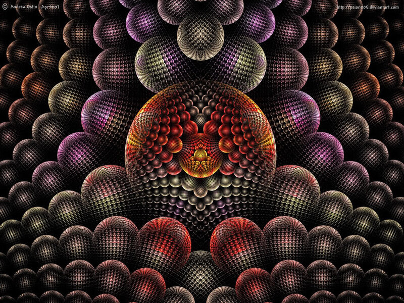 Fractal Sphere Pattern — Black