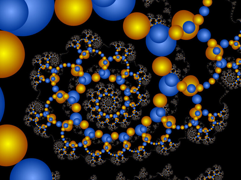 Fractal Sphere Pattern — Blue, Abstract
