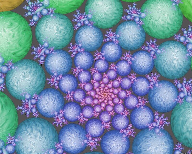 Fractal Sphere Pattern — Blue, Hypnotic