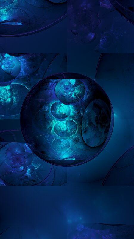 Fractal Sphere Pattern — Blue