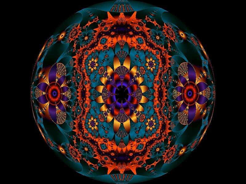 Fractal Sphere Pattern — Orange
