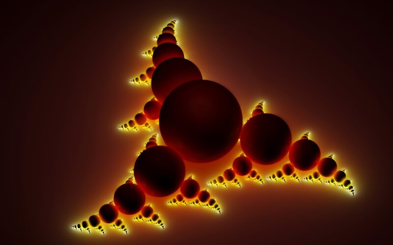 Fractal Sphere Pattern — Red, Dramatic, Digital Art