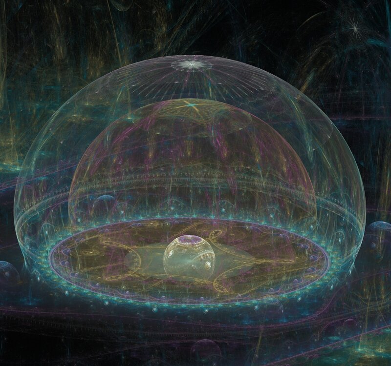 Fractal Sphere Structure — Purple, Mystical
