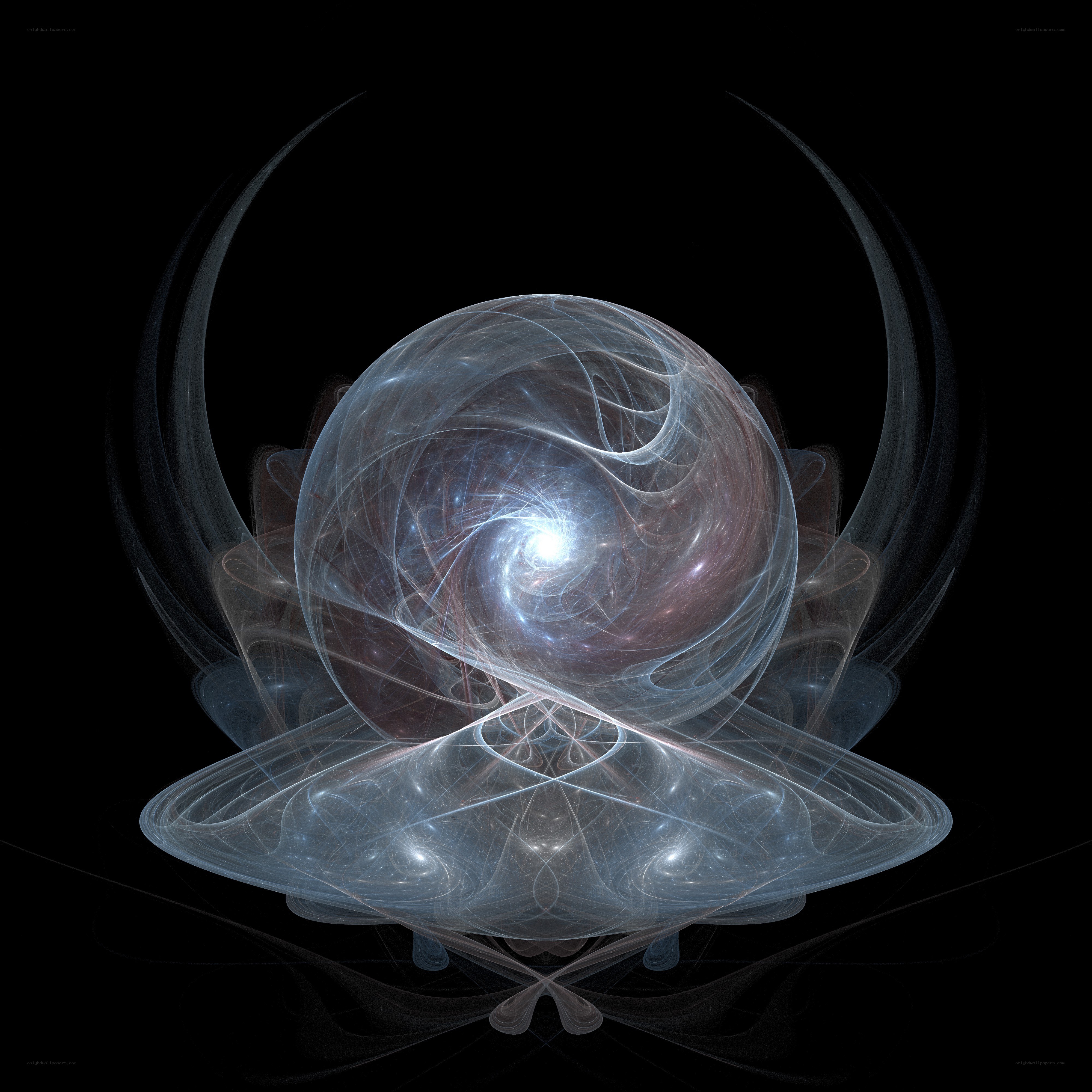 fractal sphere with cosmic swirl