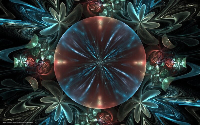 Fractal Sphere with Floral Patterns — Blue