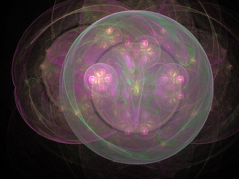 Fractal Sphere with Glowing Orbs