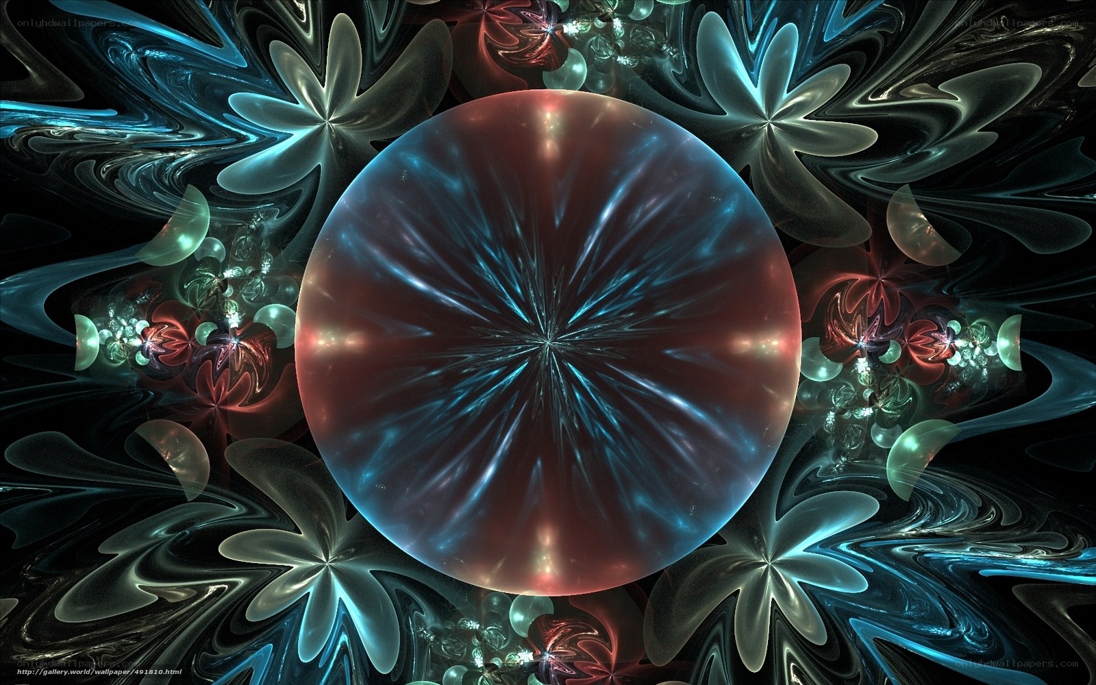 Fractal sphere with glowing patterns