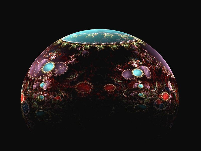 fractal sphere with glowing patterns