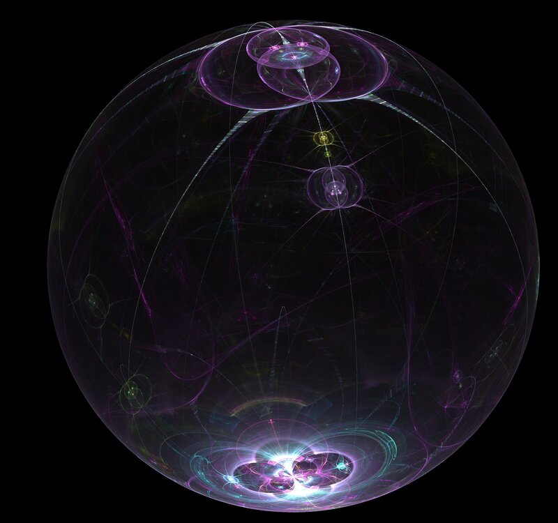 Fractal Sphere with Glowing Patterns — Purple
