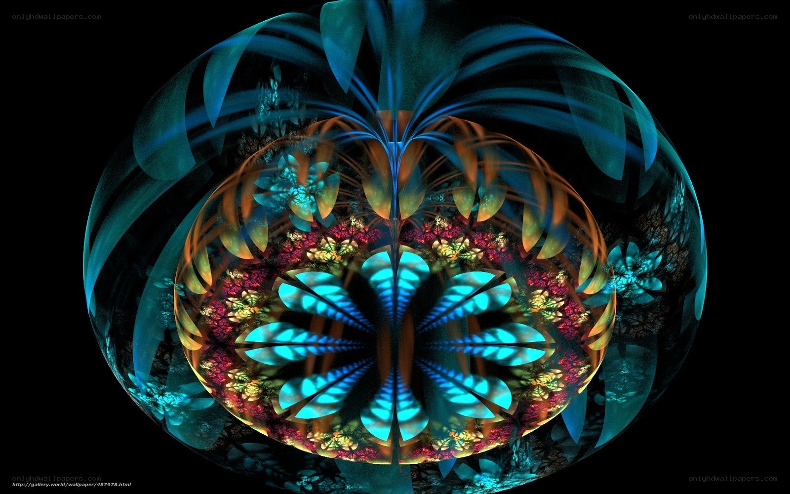 fractal sphere with glowing patterns