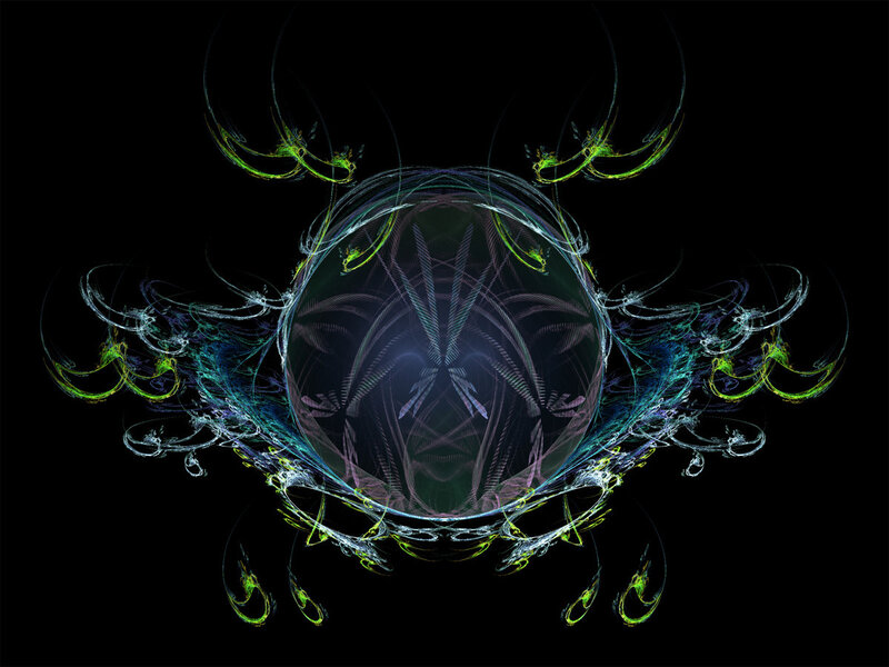 fractal sphere with glowing tendrils