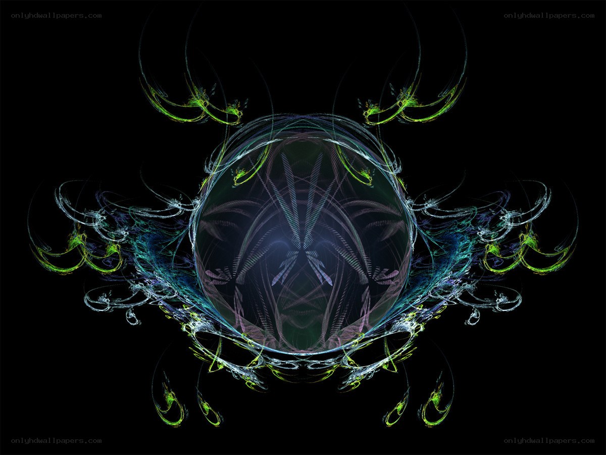 fractal sphere with glowing tendrils