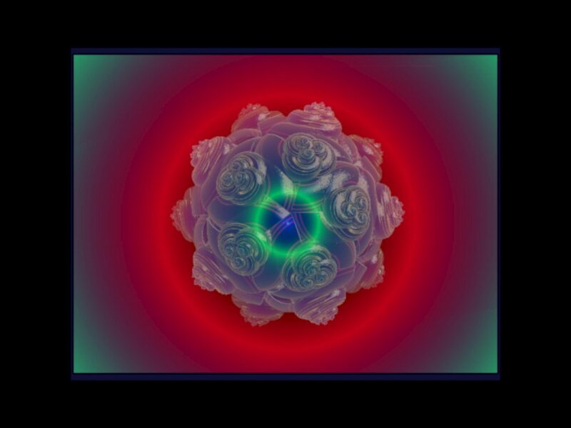 Fractal Sphere with Green Core