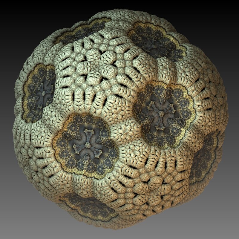 Fractal sphere with intricate patterns