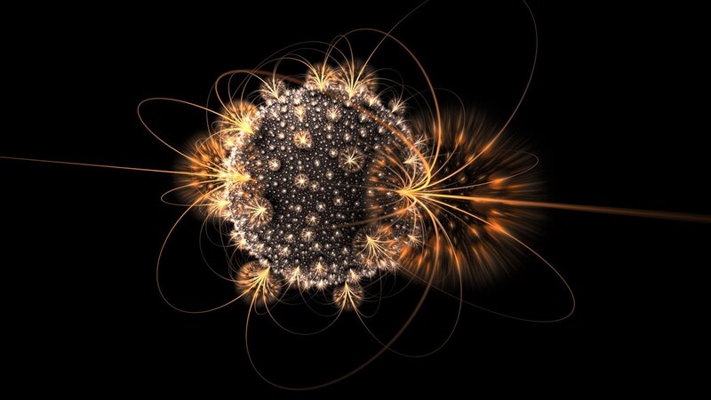 Fractal Sphere with Light Trails