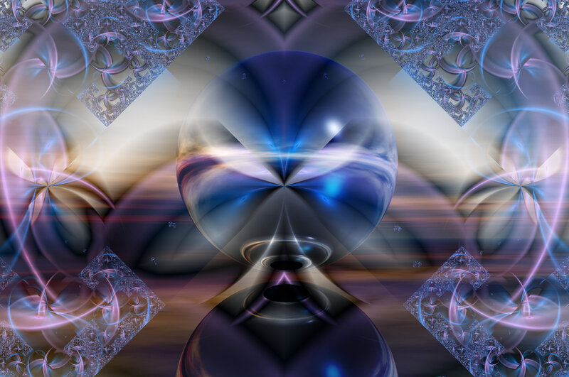 Fractal Sphere with Patterns — Blue