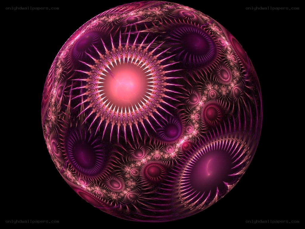 fractal sphere with pink and purple patterns