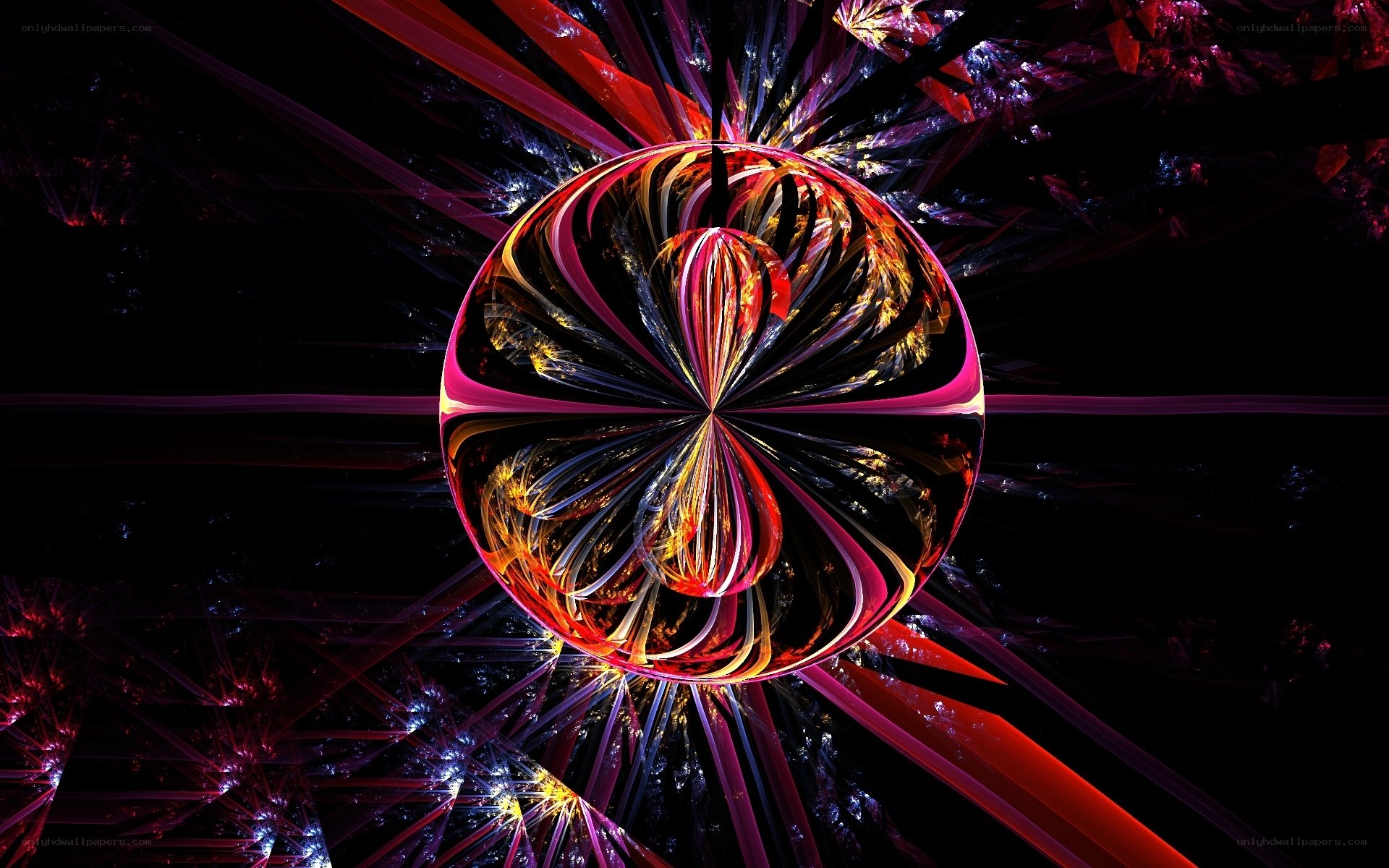 Fractal sphere with radiant patterns
