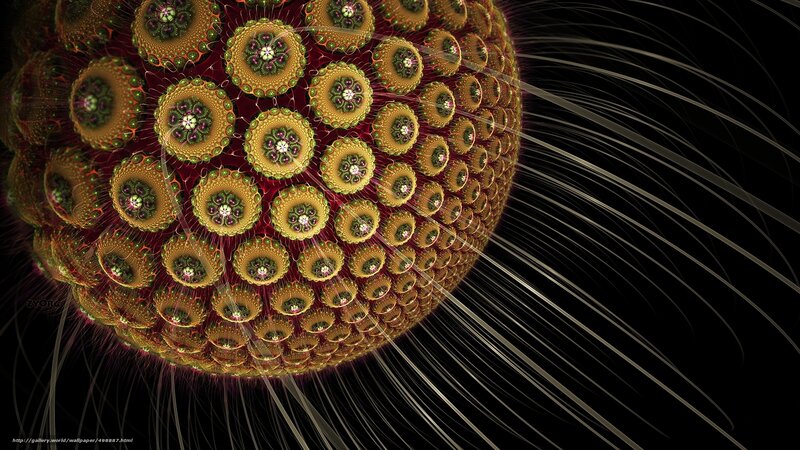 Fractal sphere with radiating lines