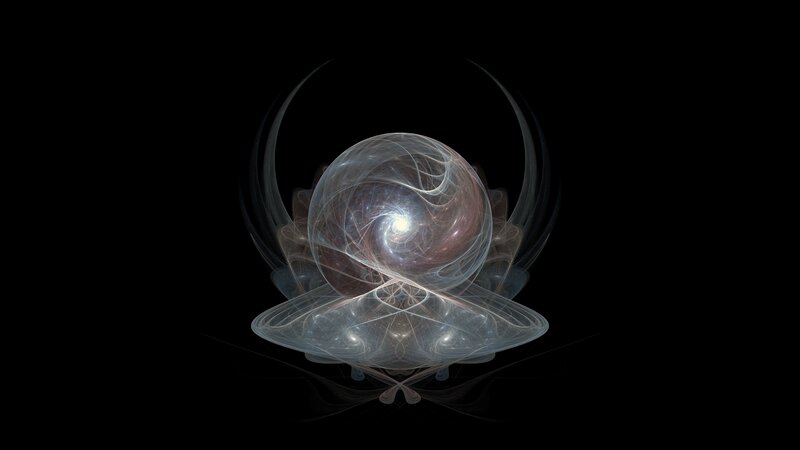 Fractal sphere with spiral galaxy
