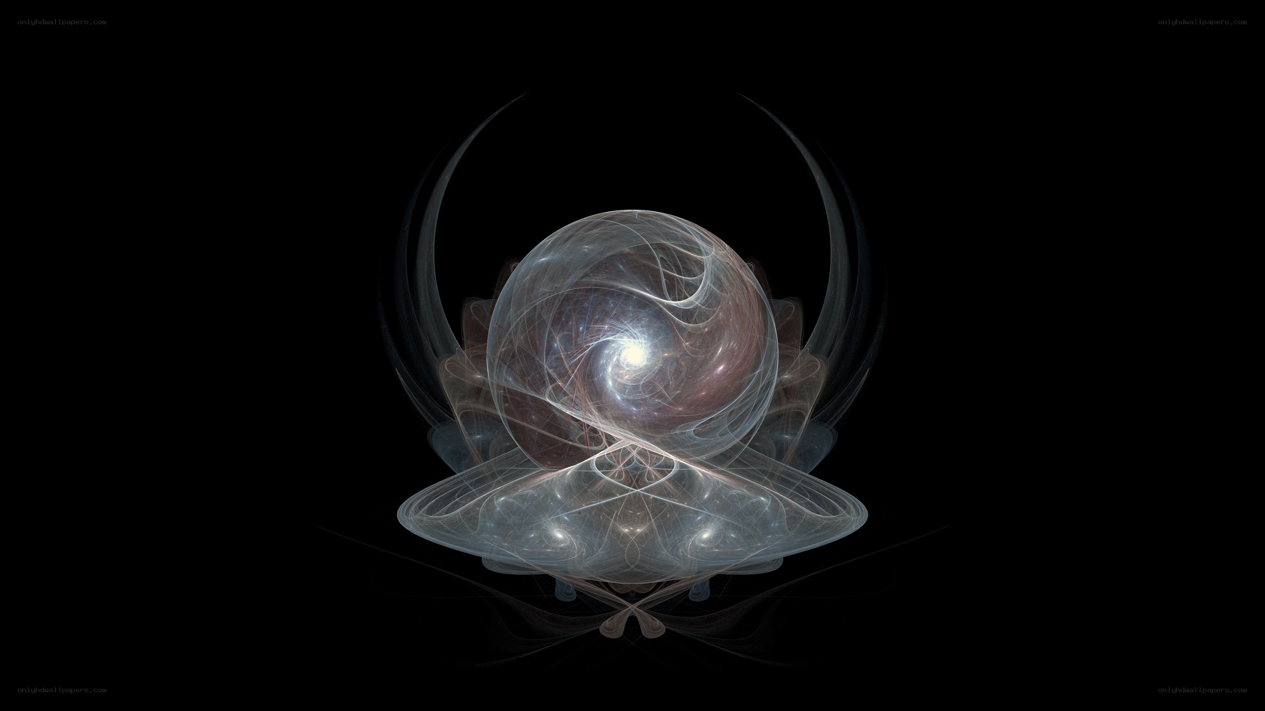 Fractal sphere with spiral galaxy
