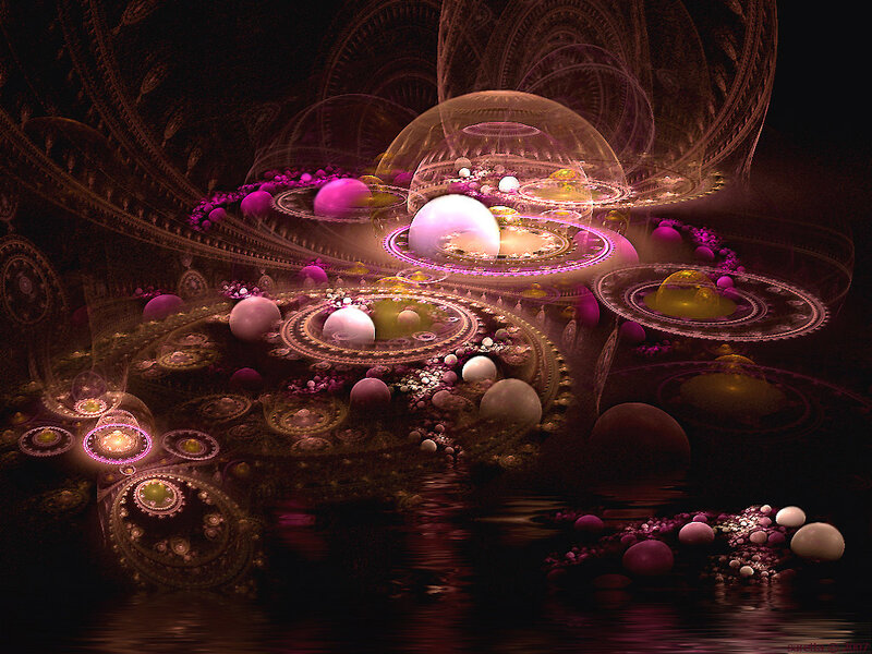 Fractal spheres in a dark realm