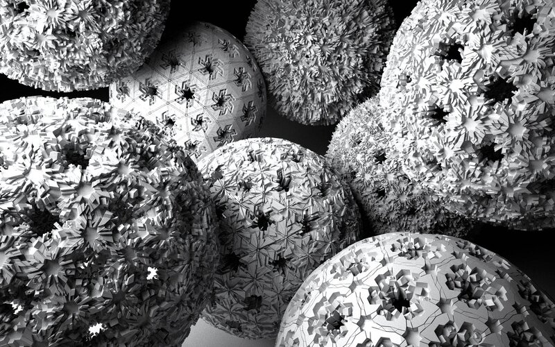 Fractal spheres in black and white