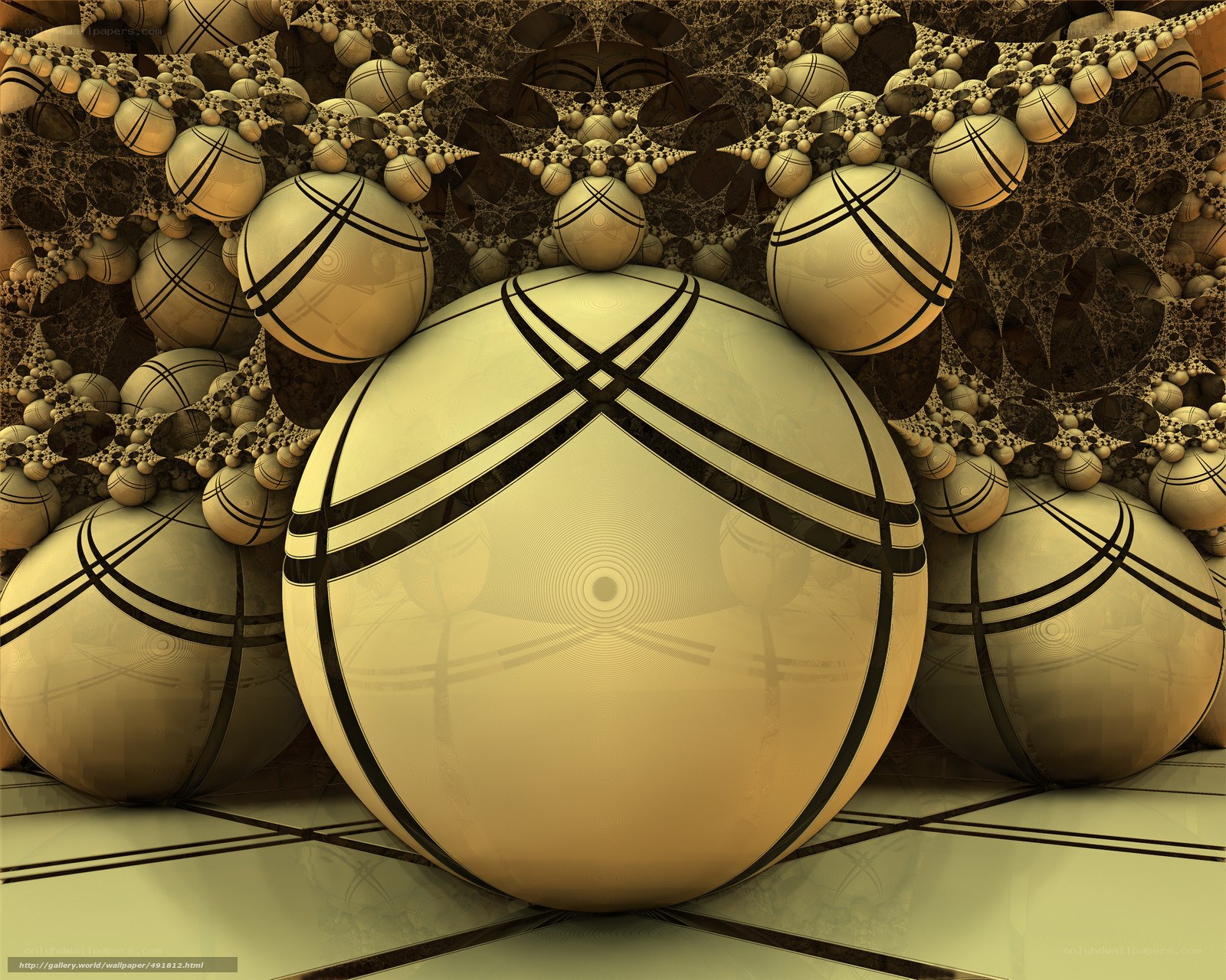Fractal spheres in golden light