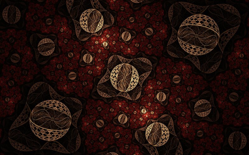 Fractal Spheres in Red