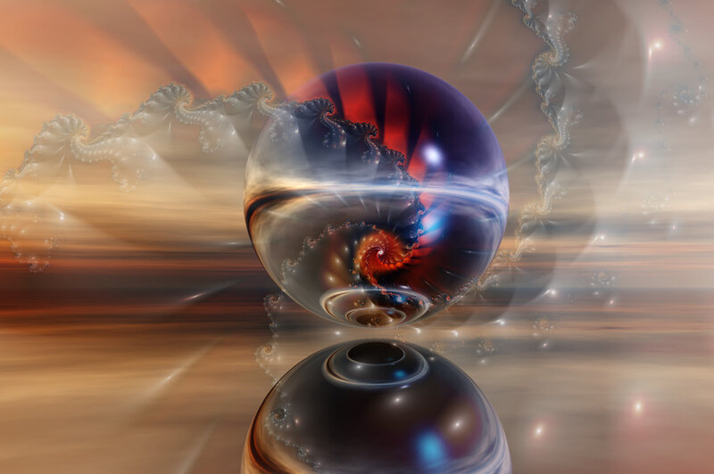 Fractal Spheres in Space — Orange
