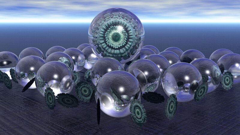 Fractal spheres on a beach