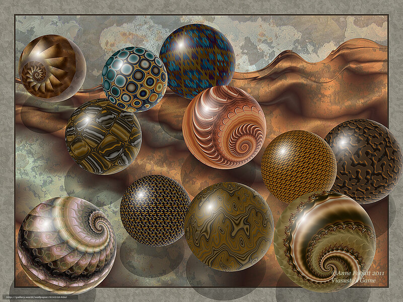 Fractal spheres on textured background