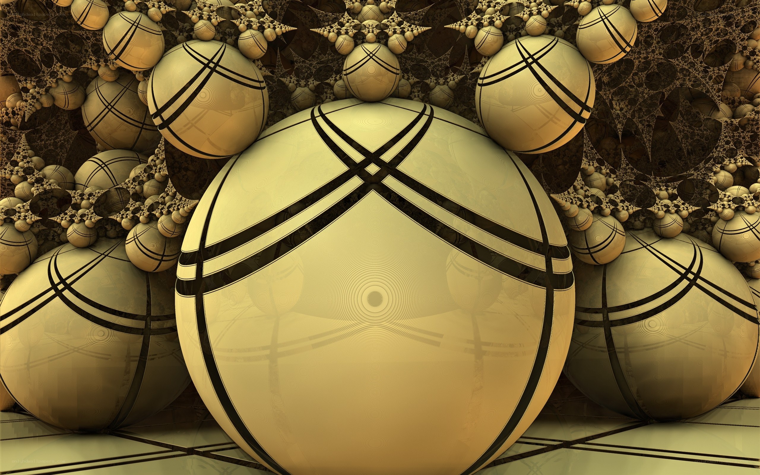 Fractal spheres with geometric patterns